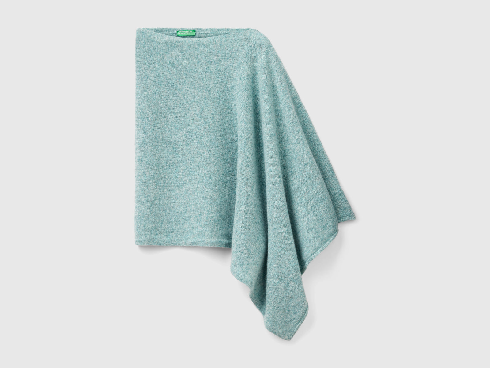 Mantella in pura lana Shetland da donna verde acqua | Benetton Outlet