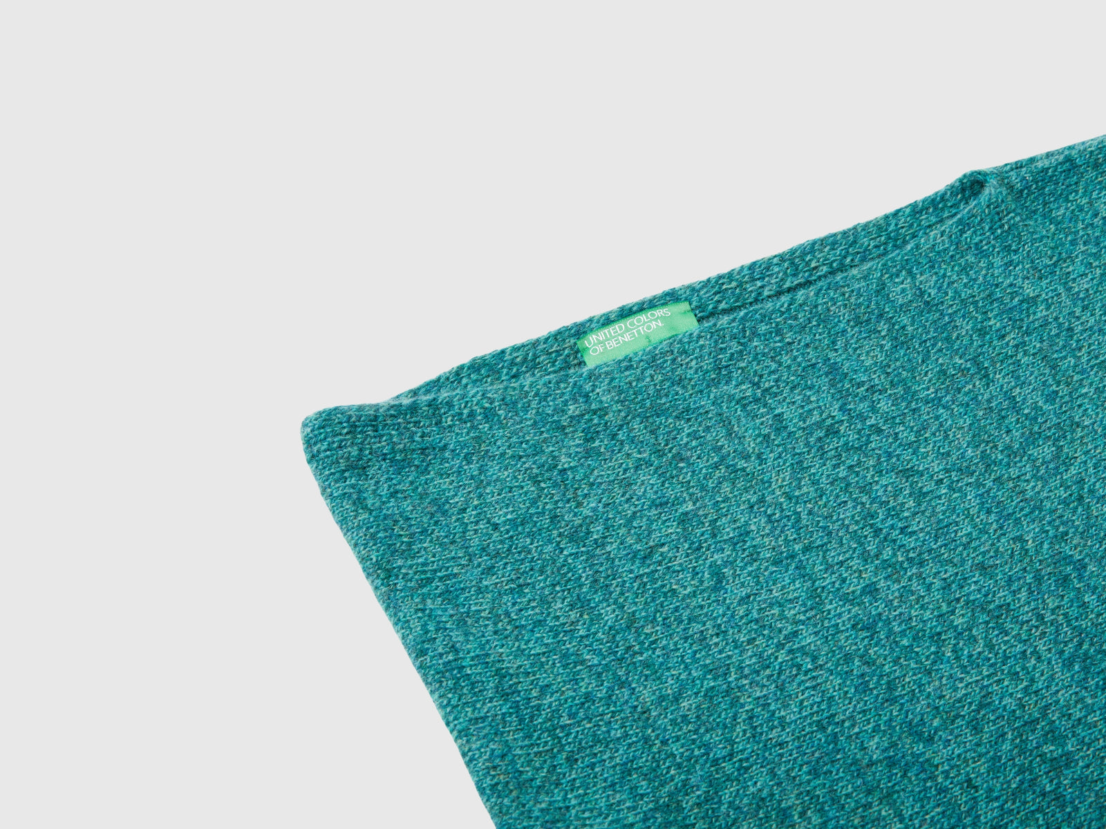 Mantella in pura lana Shetland da donna verde ottanio 3 | Benetton Outlet
