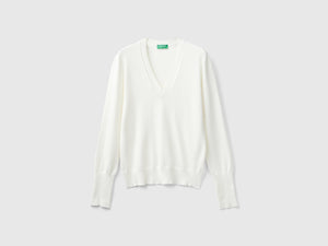 Maglia con scollo a V in misto viscosa