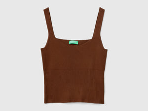 Canotta in maglia con scollo quadrato