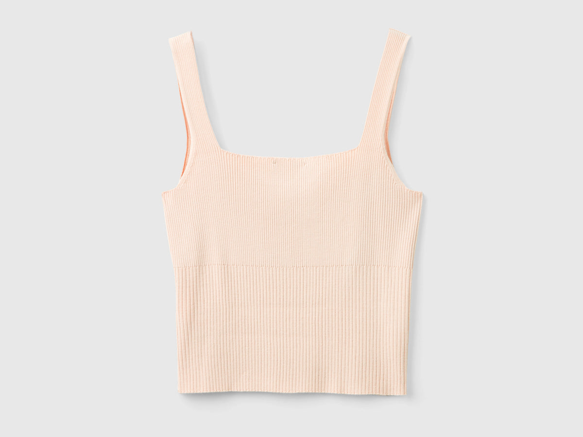 Canotta in maglia con scollo quadrato