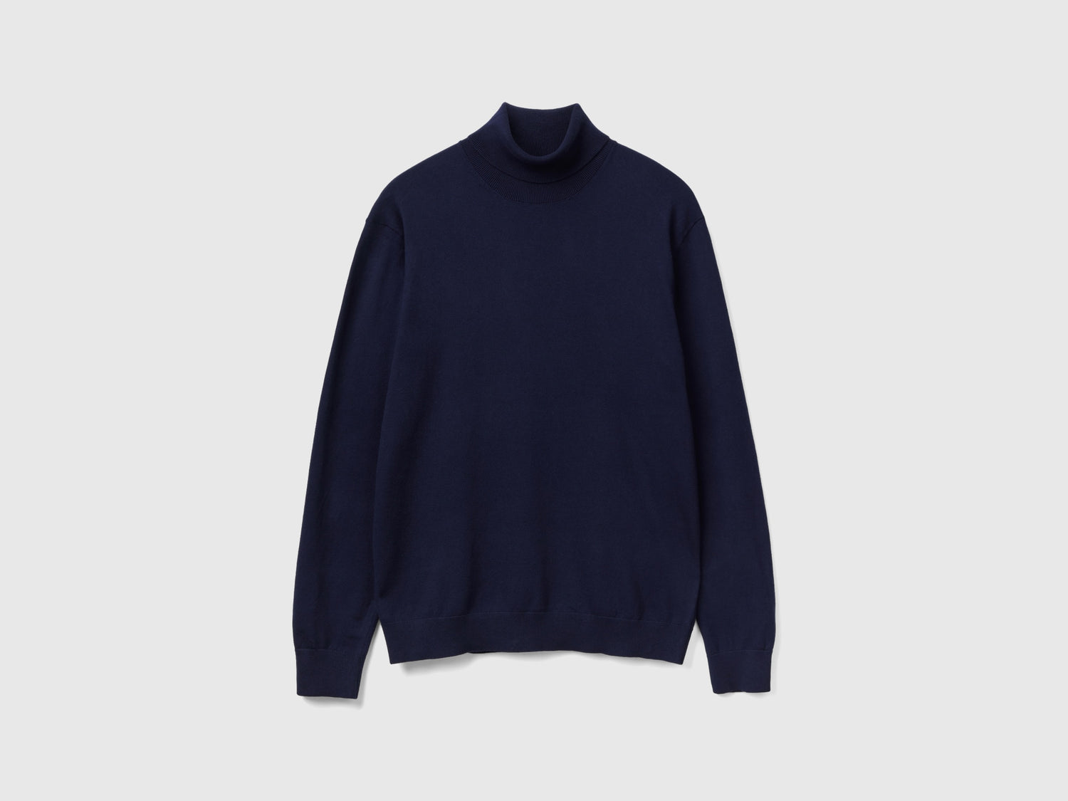 Dolcevita in misto cotone leggero da uomo blu scuro | Benetton Outlet
