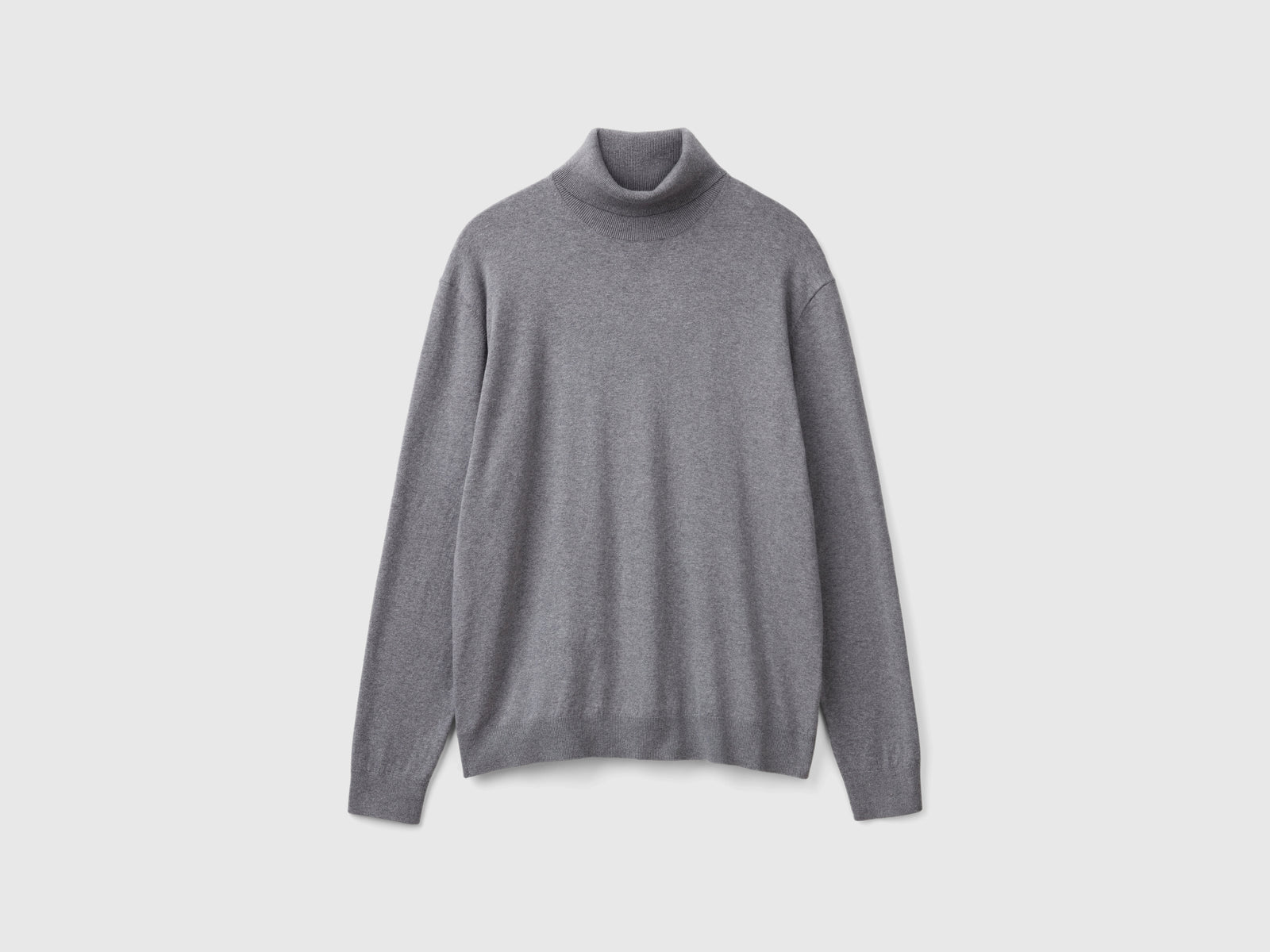 Dolcevita in misto cotone leggero da uomo grigio scuro | Benetton Outlet