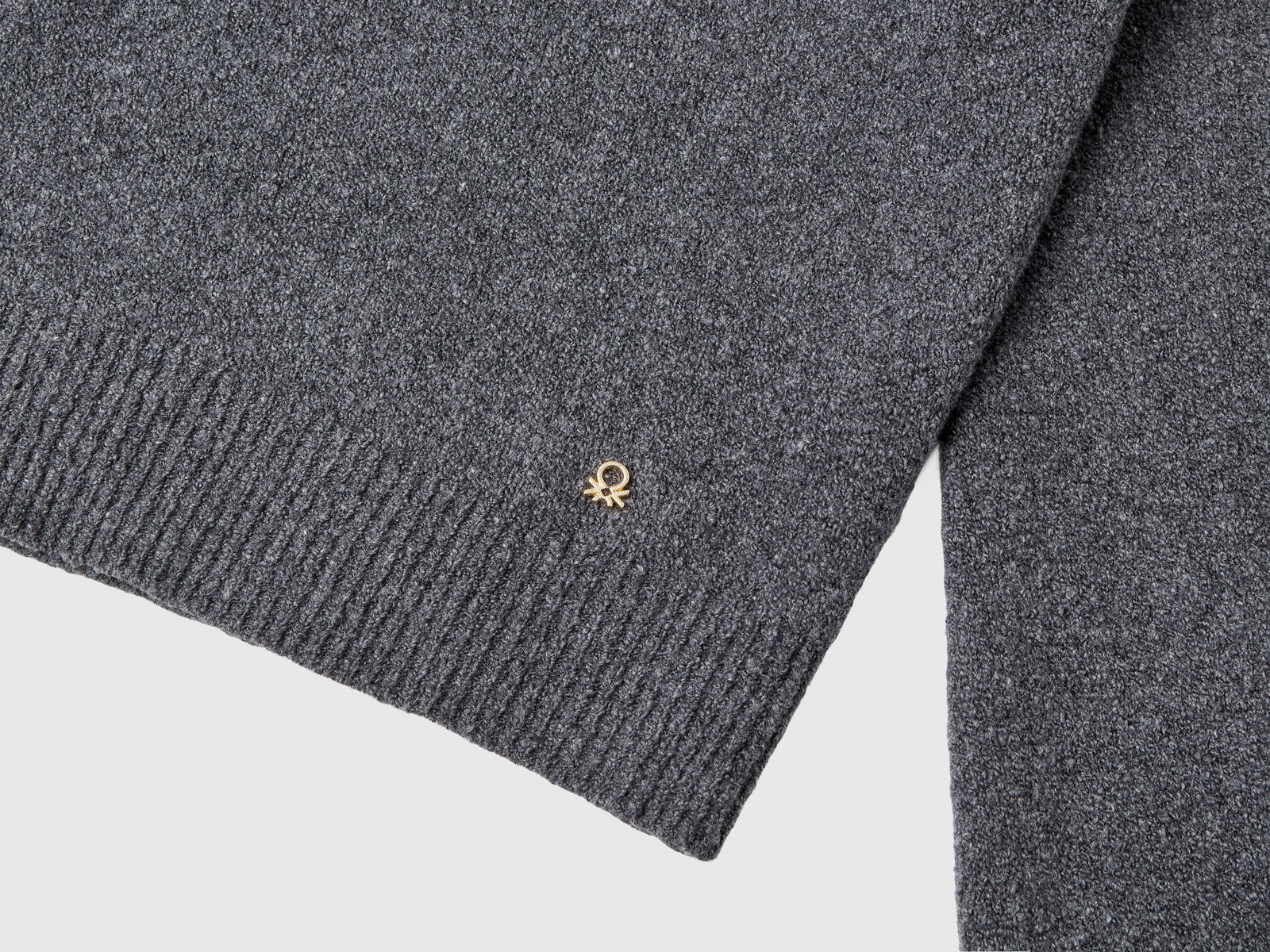 Polo in maglia cropped da donna grigio 3 | Benetton Outlet