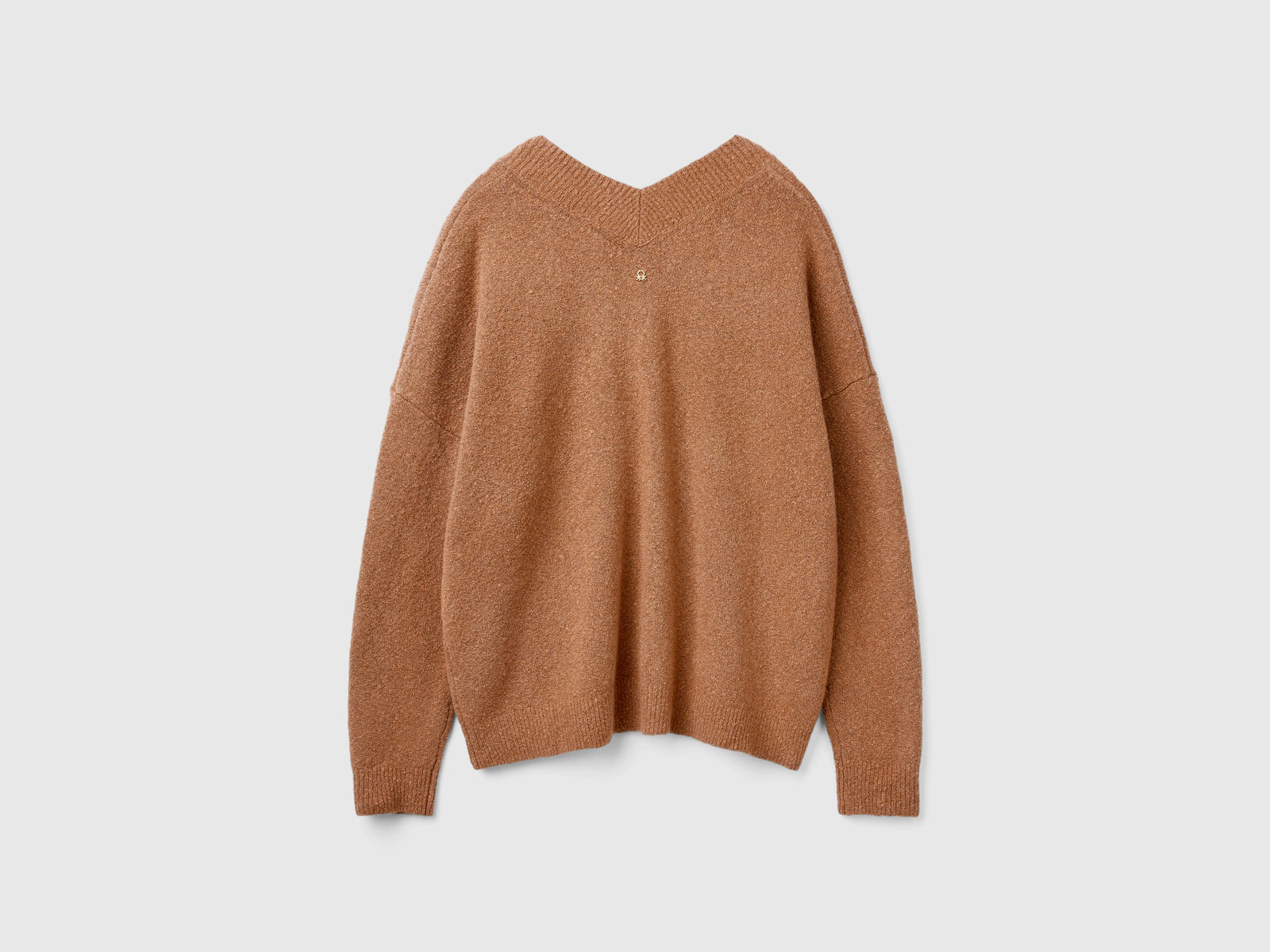 Maglia con scollo a V da donna marrone 2 | Benetton Outlet
