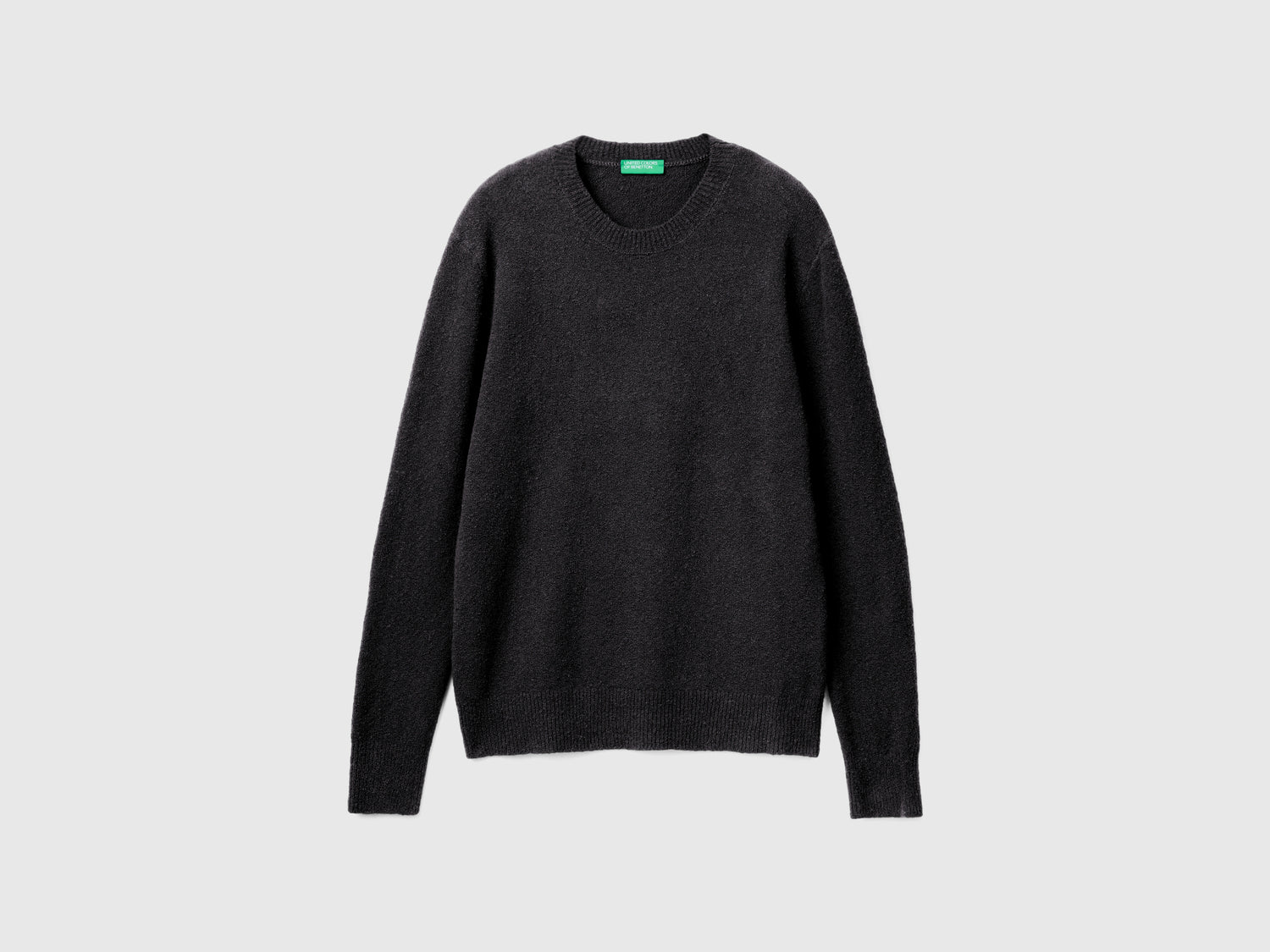Maglia bouclé girocollo da uomo grigio scuro | Benetton Outlet