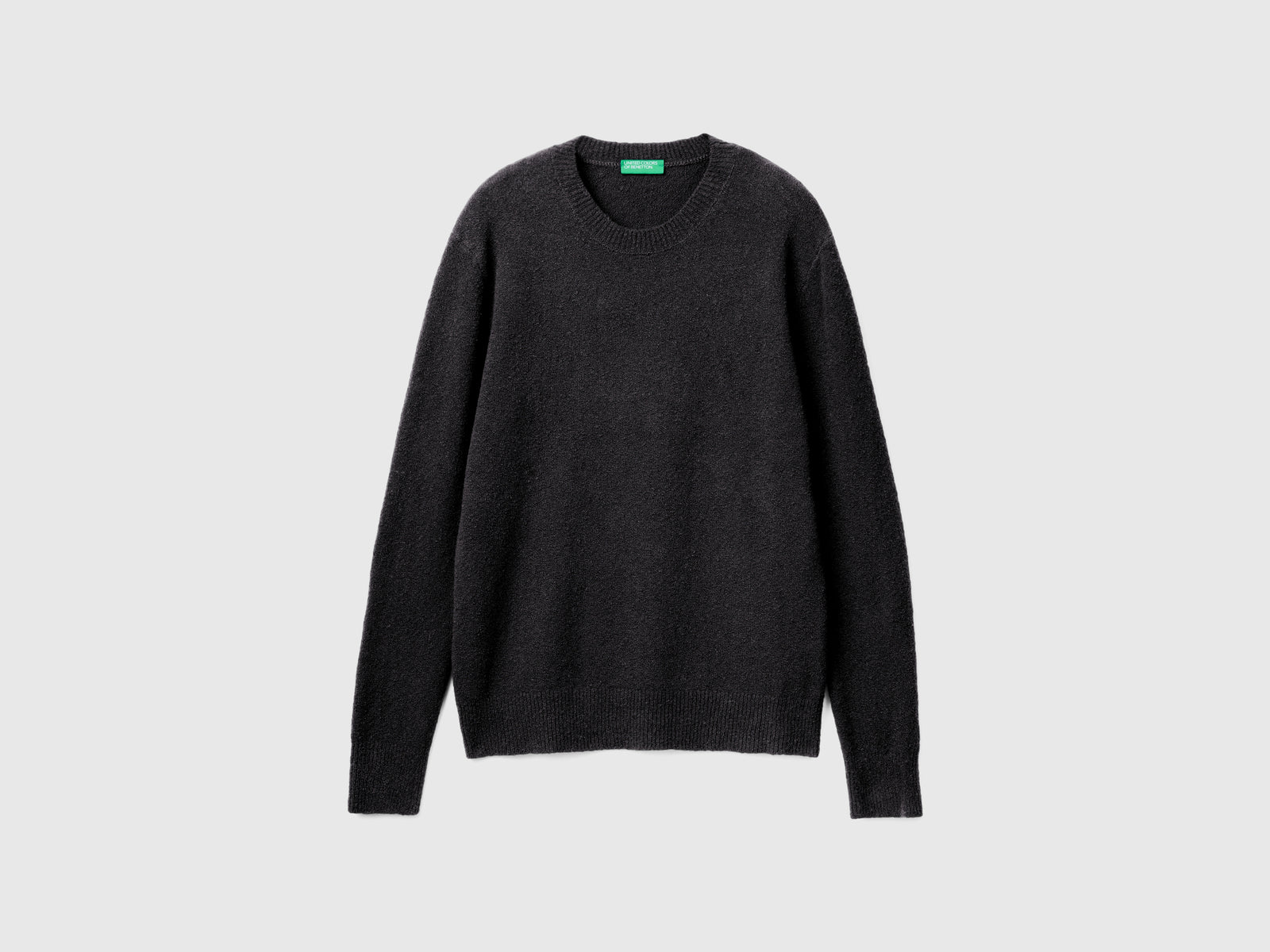 Maglia bouclé girocollo da uomo grigio scuro | Benetton Outlet