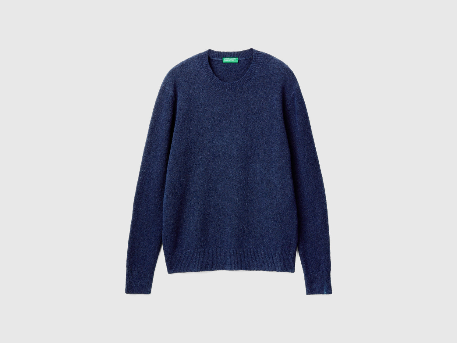 Maglia bouclé girocollo da uomo blu scuro | Benetton Outlet