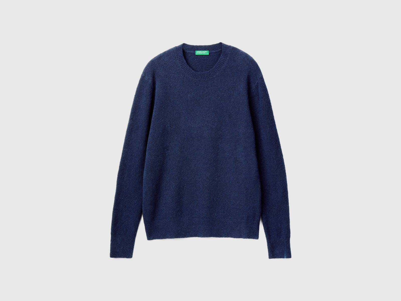 Maglia bouclé girocollo da uomo blu scuro | Benetton Outlet