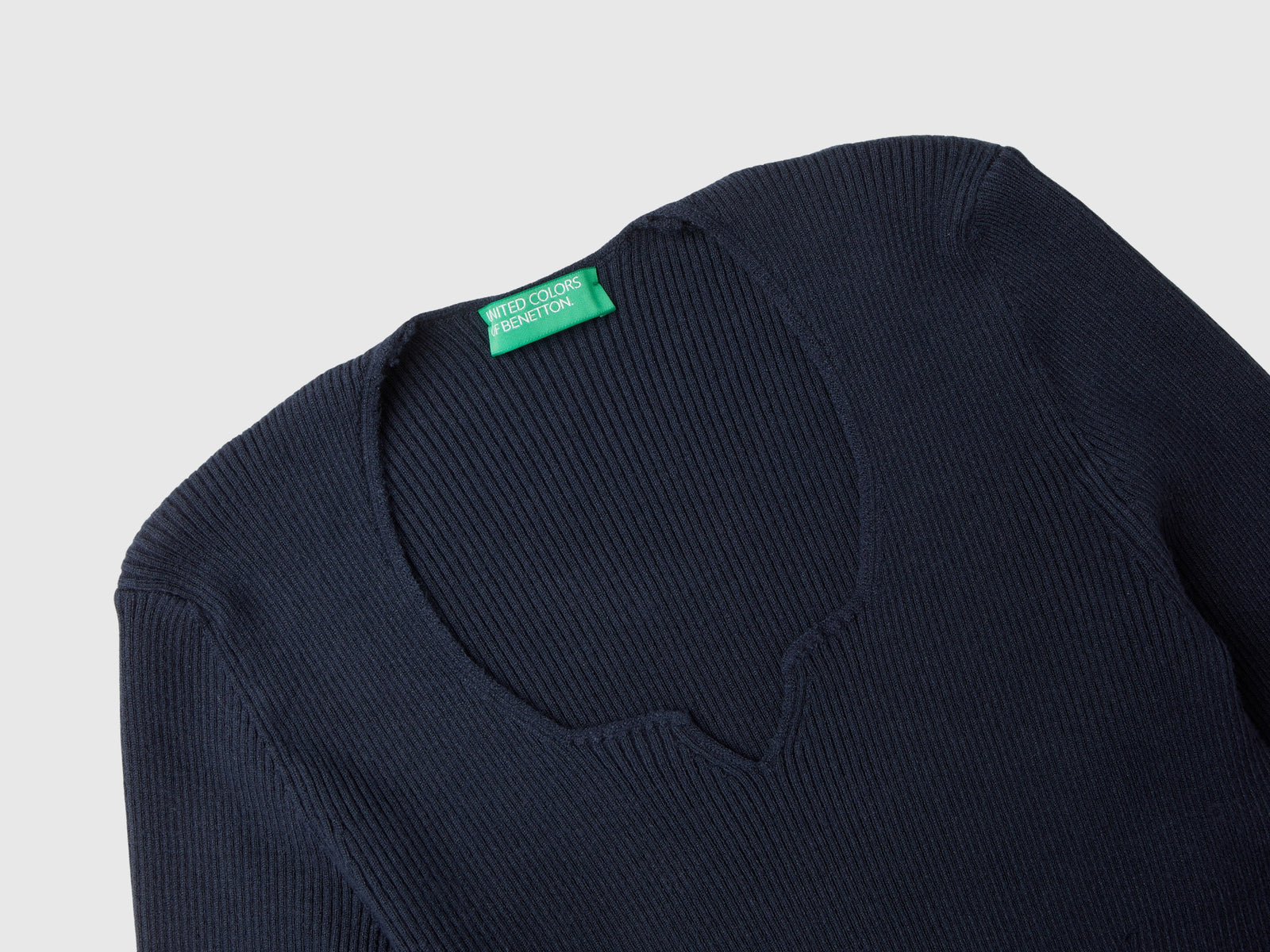 Maglia con scollo a cuore da donna blu scuro 3 | Benetton Outlet