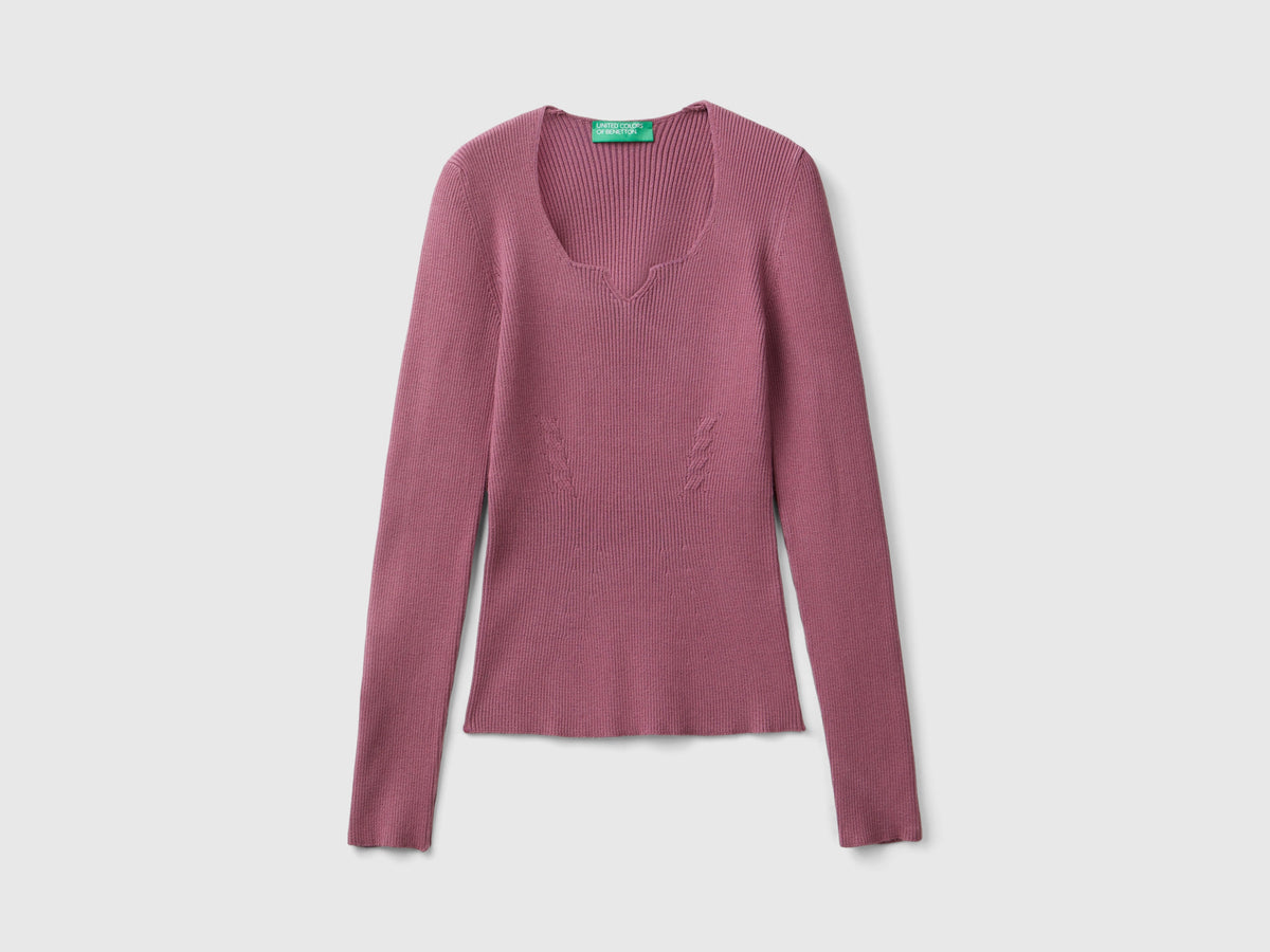 Sweetheart neckline sweater