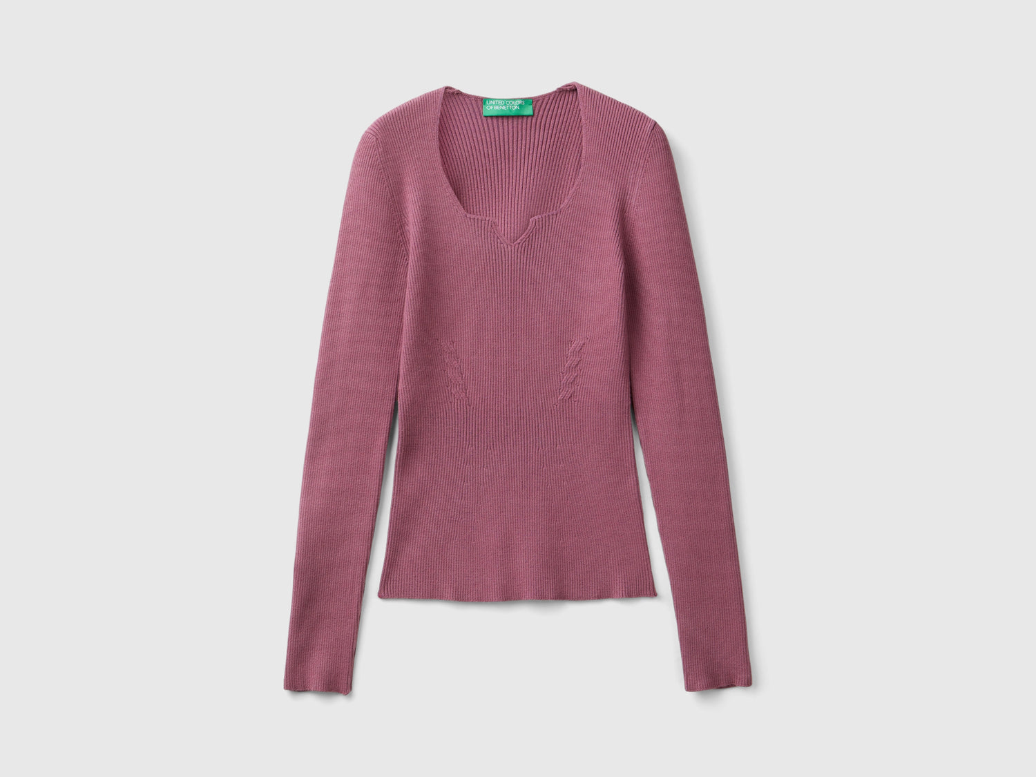 Maglia con scollo a cuore da donna fard | Benetton Outlet