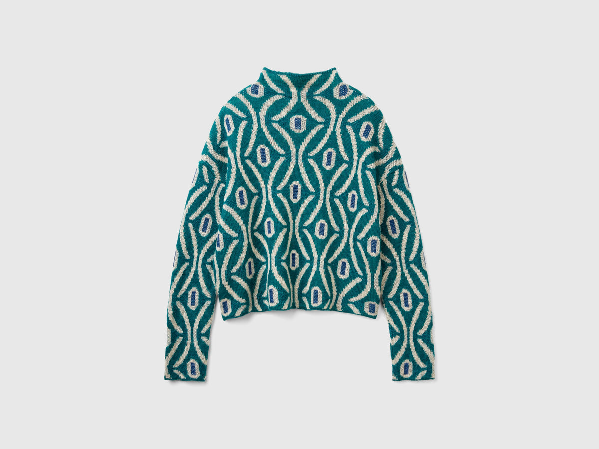 Maglia lupetto jacquard