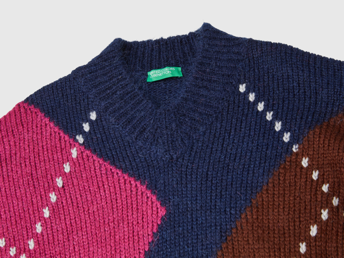 Boxy fit mohair blend sweater