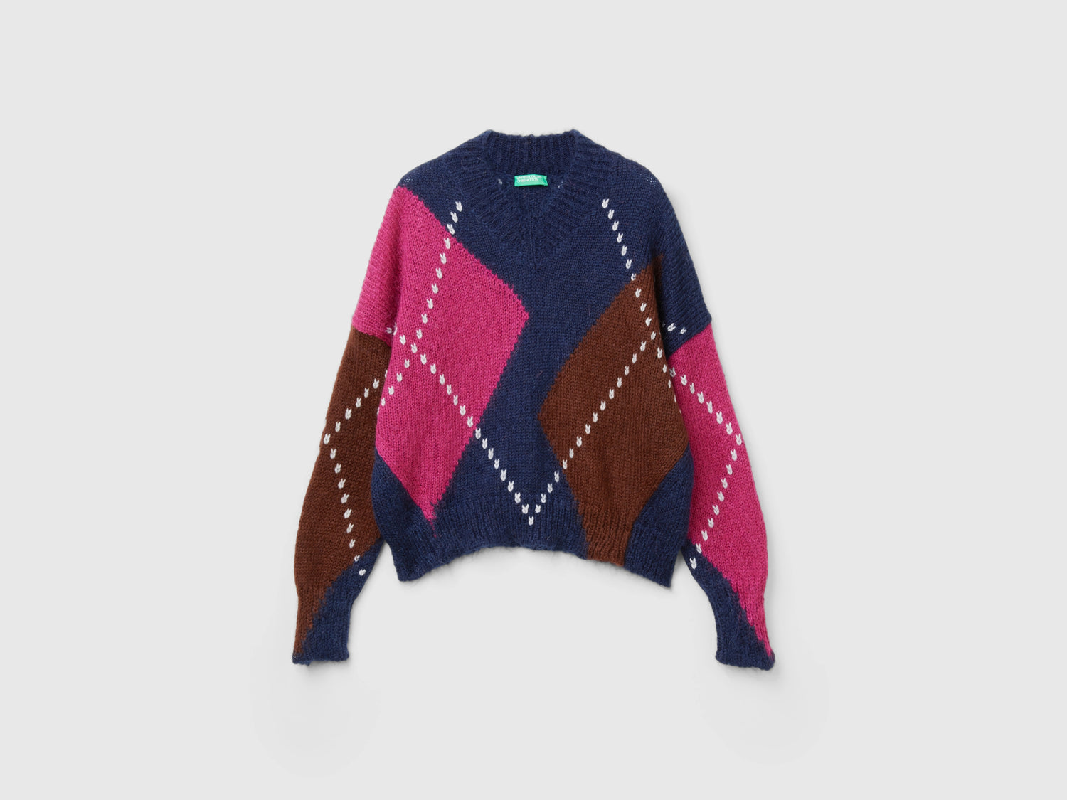 Maglia boxy fit in misto mohair da donna multi-color | Benetton Outlet