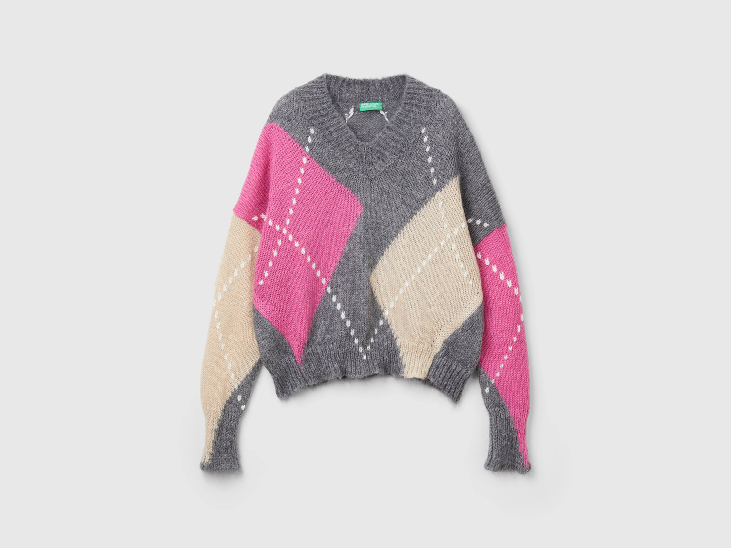 Maglia boxy fit in misto mohair da donna multi-color | Benetton Outlet