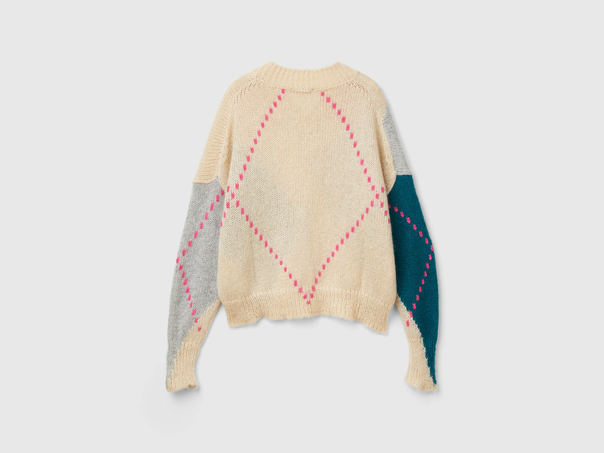 Boxy fit mohair blend sweater