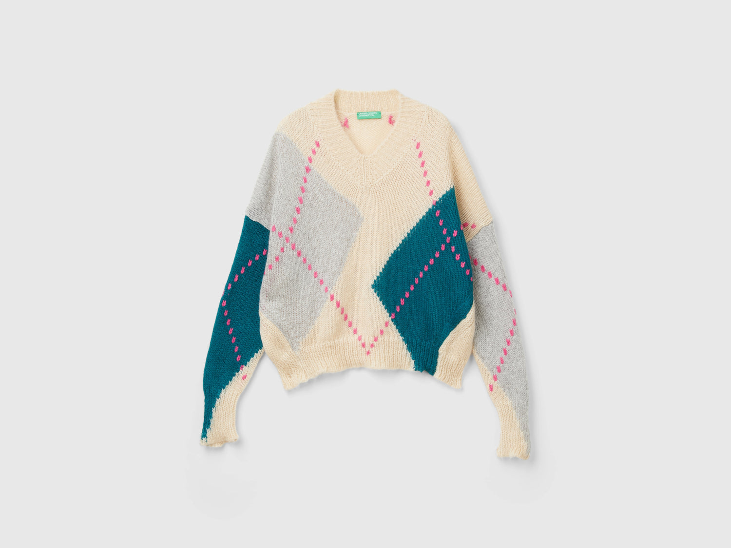 Maglia boxy fit in misto mohair da donna multi-color | Benetton Outlet
