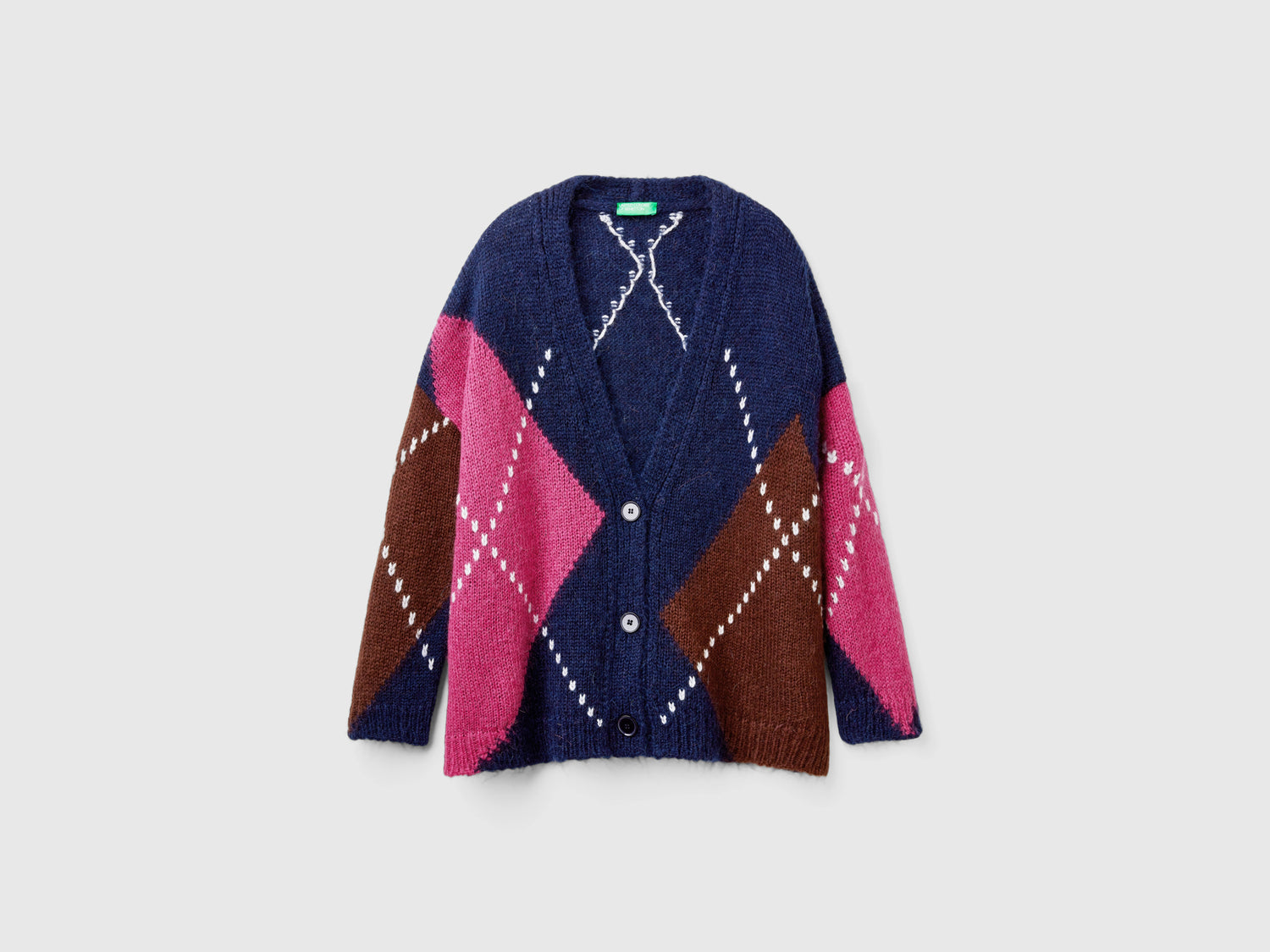 Boxy-fit cardigan in mohair blend da donna multi-color | Benetton Outlet