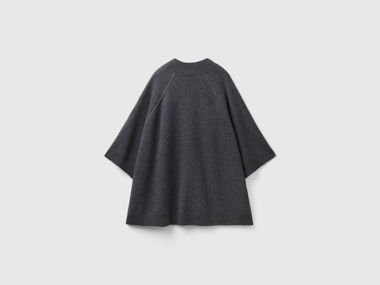 Mantella aperta in maglia da donna grigio scuro 2 | Benetton Outlet