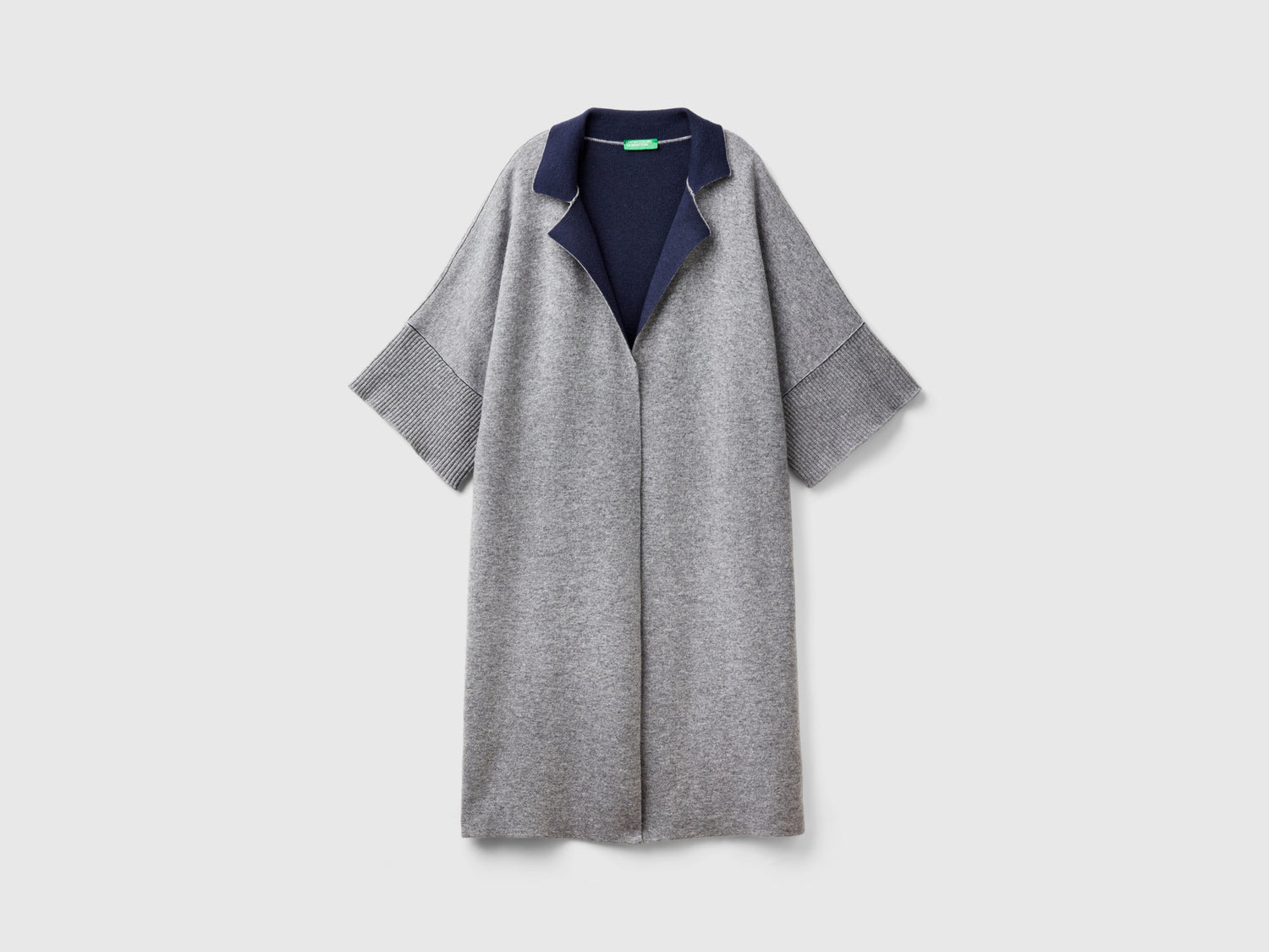 Cappotto aperto reversibile da donna grigio chiaro | Benetton Outlet