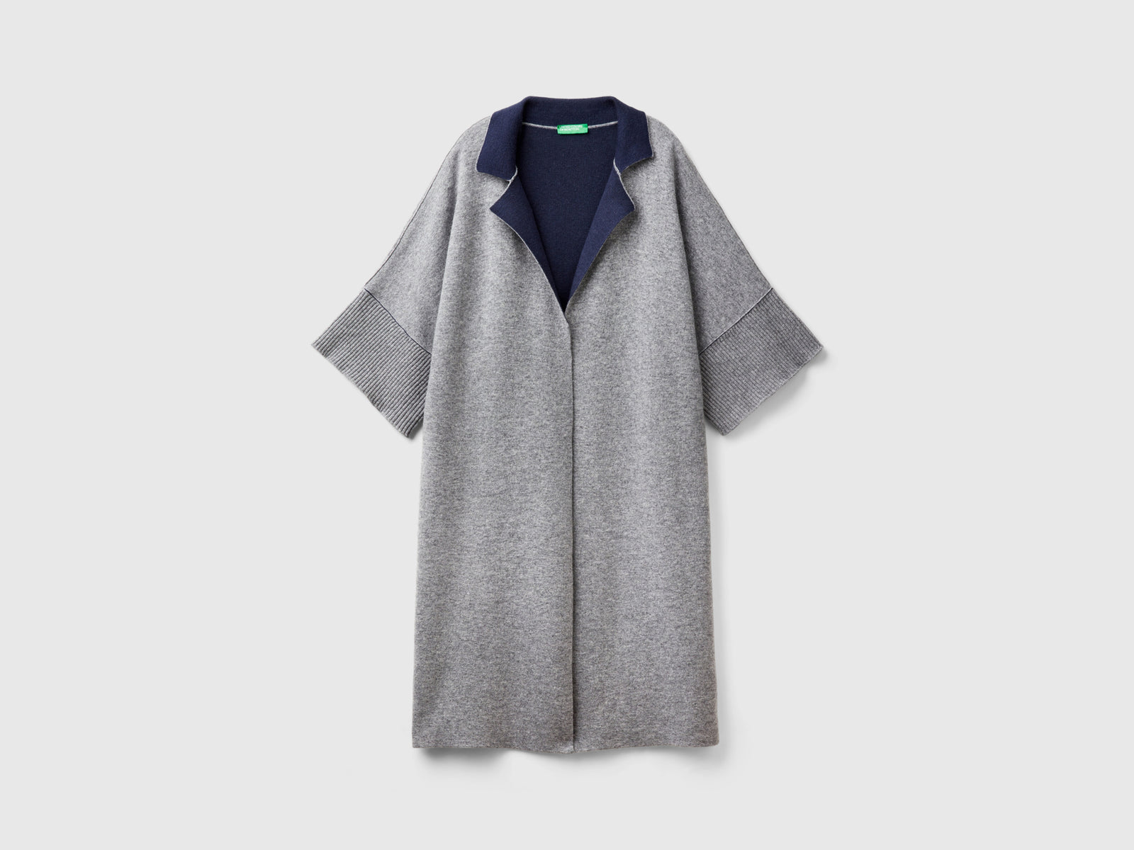 Cappotto aperto reversibile da donna grigio chiaro | Benetton Outlet