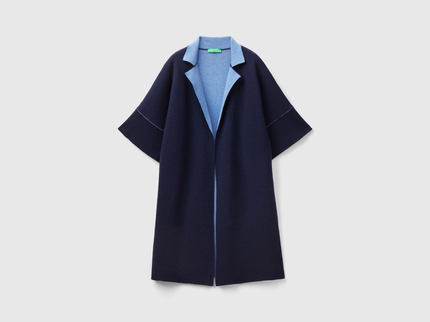 Cappotto aperto reversibile da donna blu scuro | Benetton Outlet