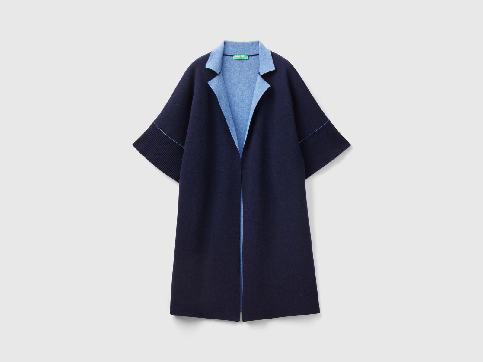Cappotto aperto reversibile da donna blu scuro | Benetton Outlet