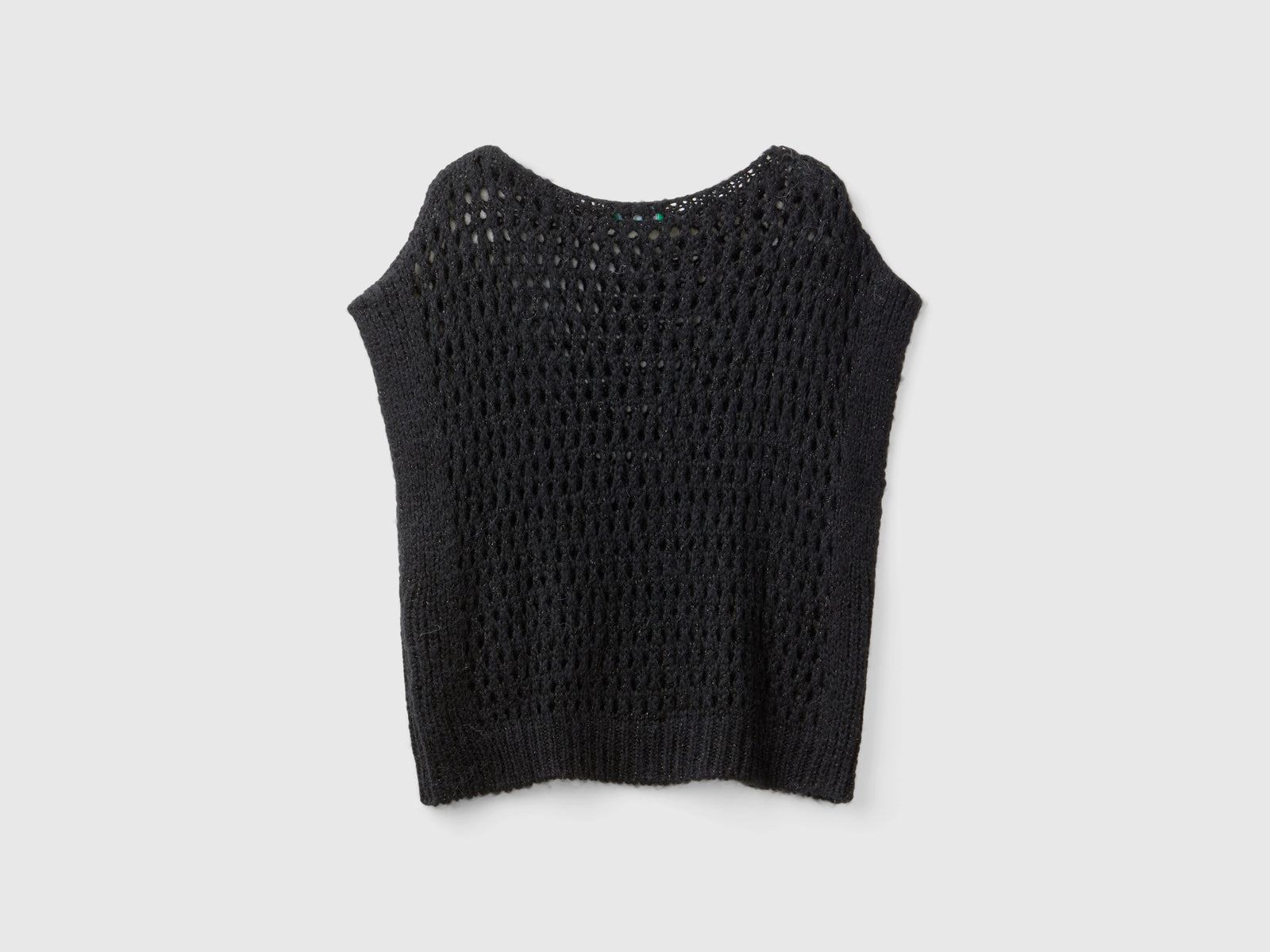 Gilet a rete con lurex da donna nero 2 | Benetton Outlet