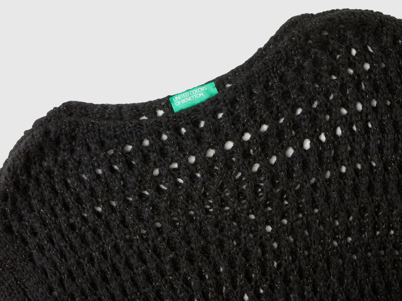 Gilet a rete con lurex da donna nero 3 | Benetton Outlet