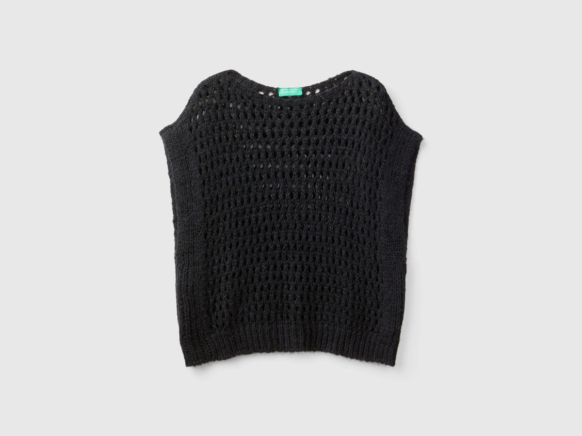 Gilet a rete con lurex