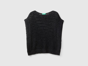 Gilet a rete con lurex
