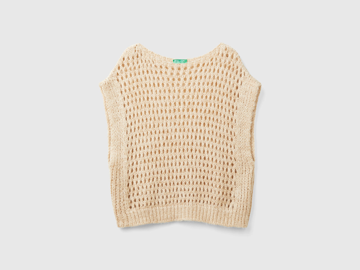 Gilet a rete con lurex