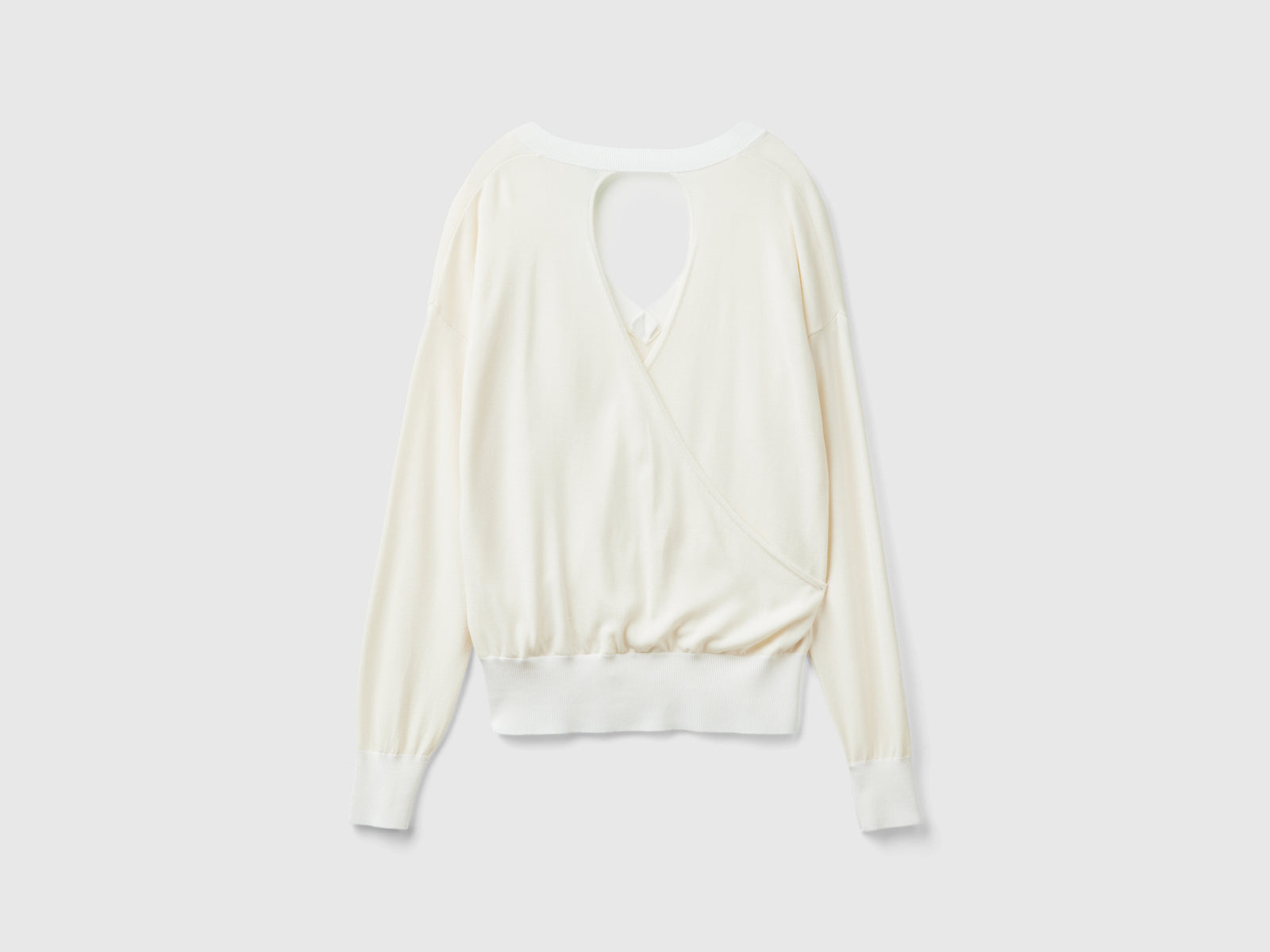 Sweater with open back da donna bianco panna 2 | Benetton Outlet