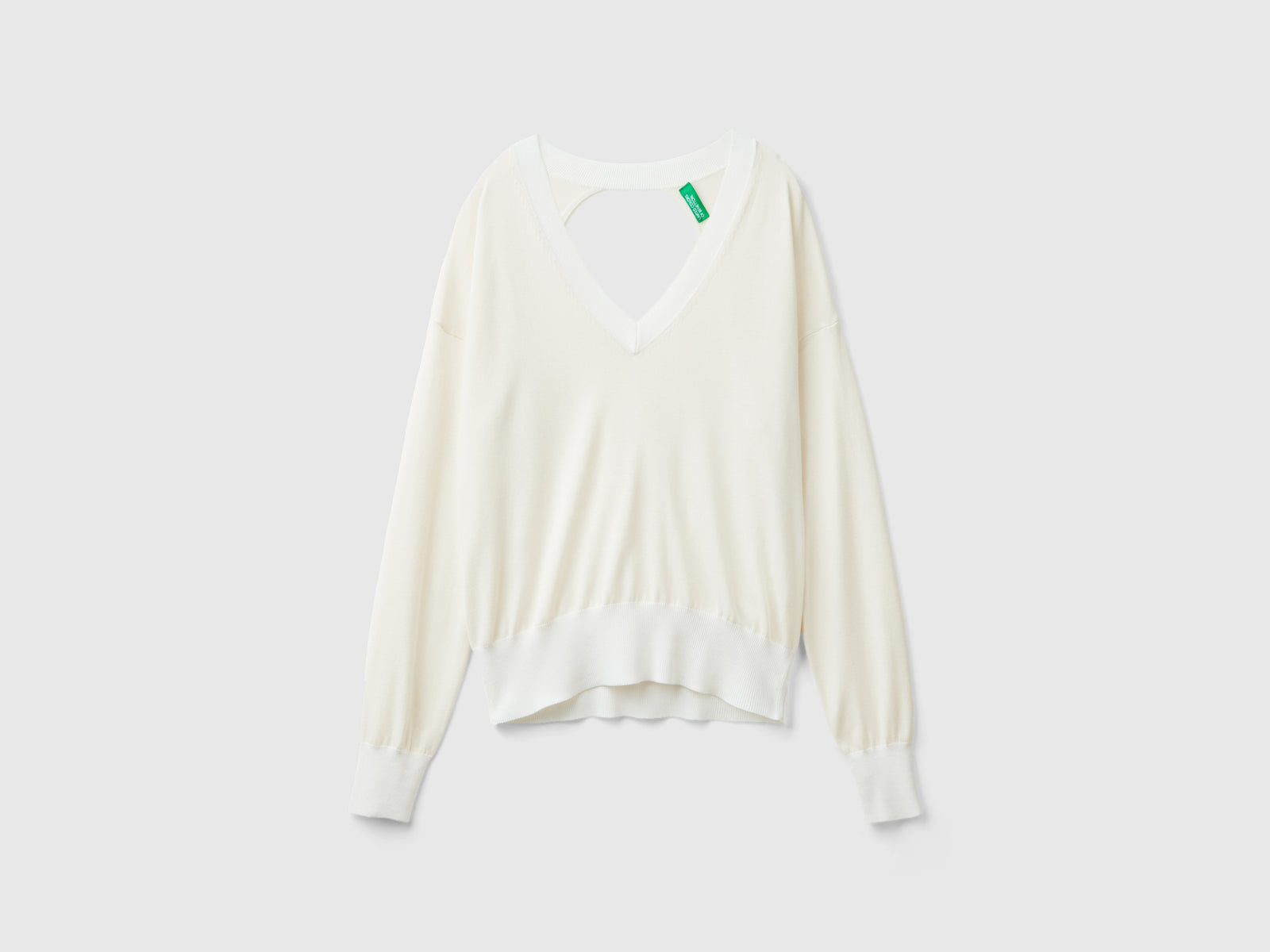 Sweater with open back da donna bianco panna | Benetton Outlet