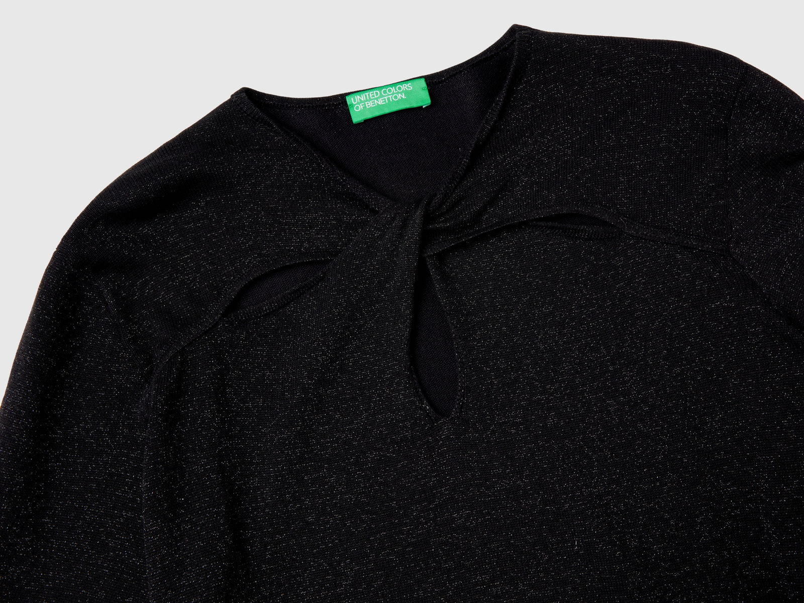 Maglia cut out con lurex da donna nero 3 | Benetton Outlet