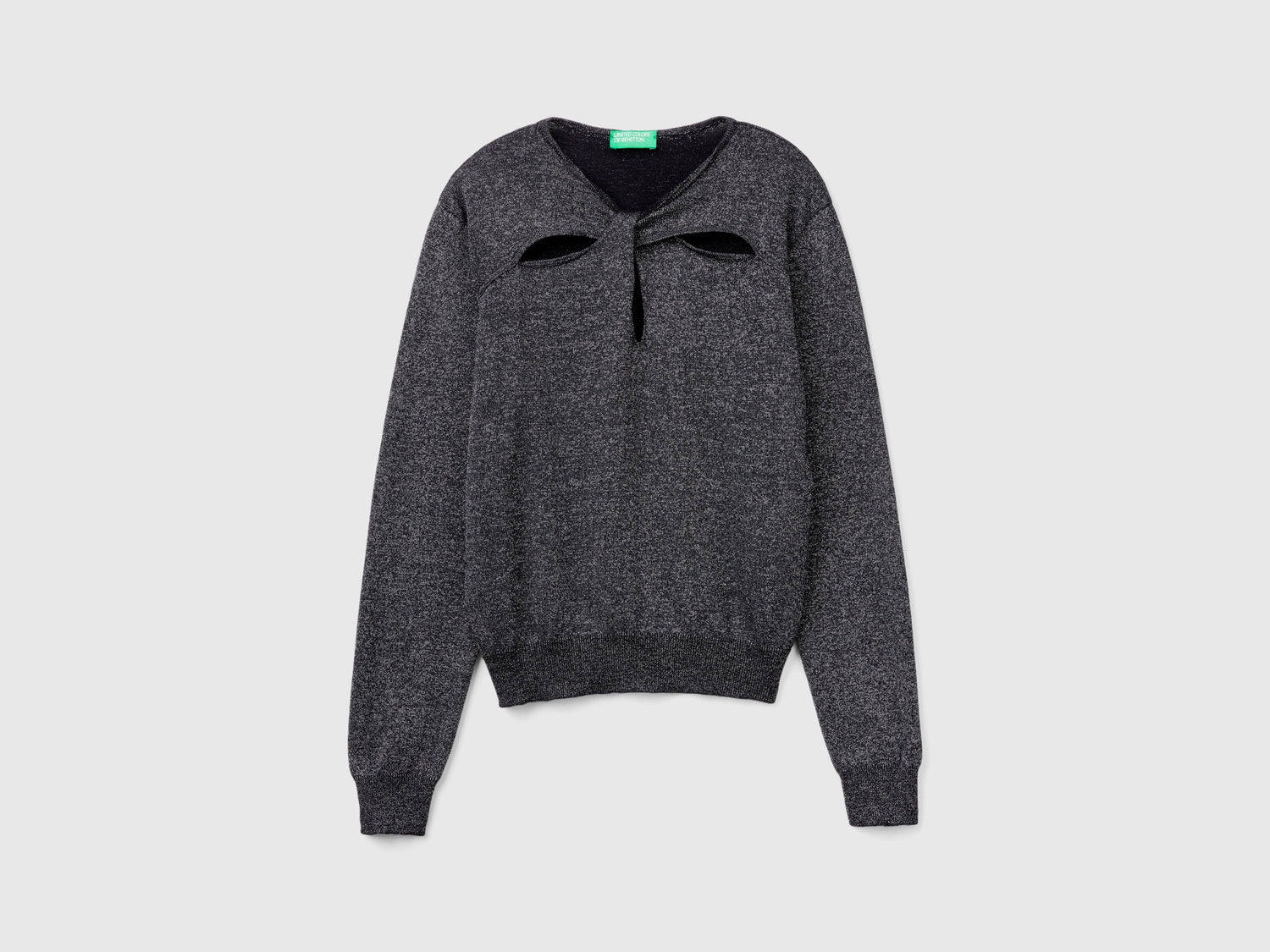 Maglia cut out con lurex da donna grigio scuro | Benetton Outlet