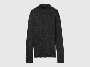 Maglia lupetto aderente con lurex