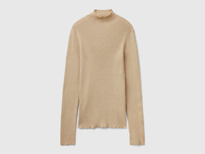 Maglia lupetto aderente con lurex