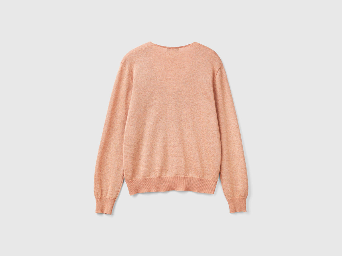 V-neck sweater with lurex