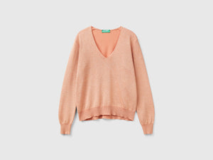 V-neck sweater with lurex