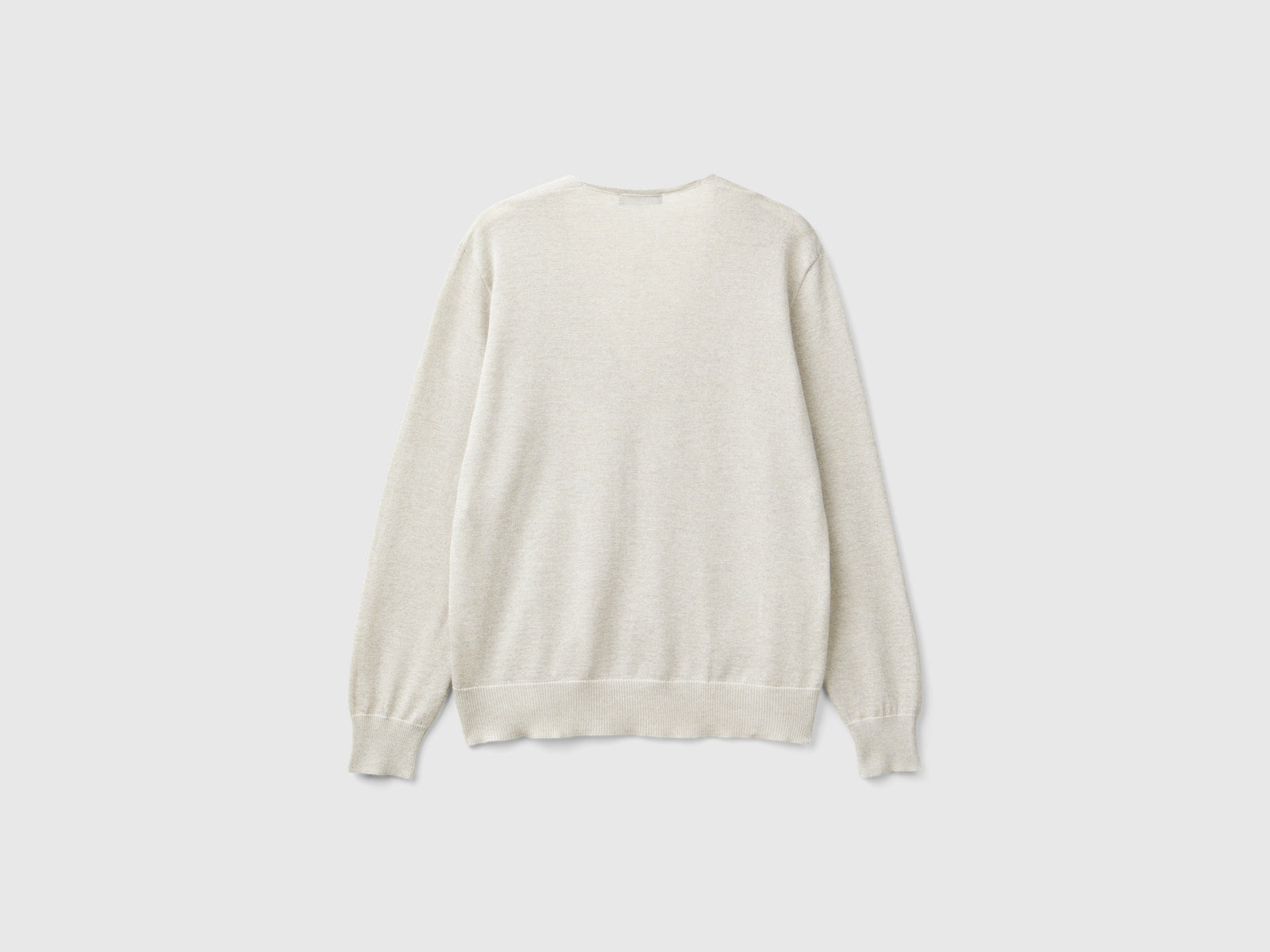 V-neck sweater with lurex da donna bianco panna 2 | Benetton Outlet