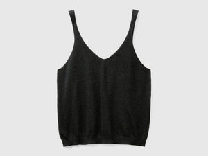 Top con scollo a V e lurex