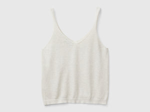 Top con scollo a V e lurex