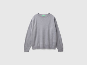 Maglia con scollo a barchetta in pura lana Merino