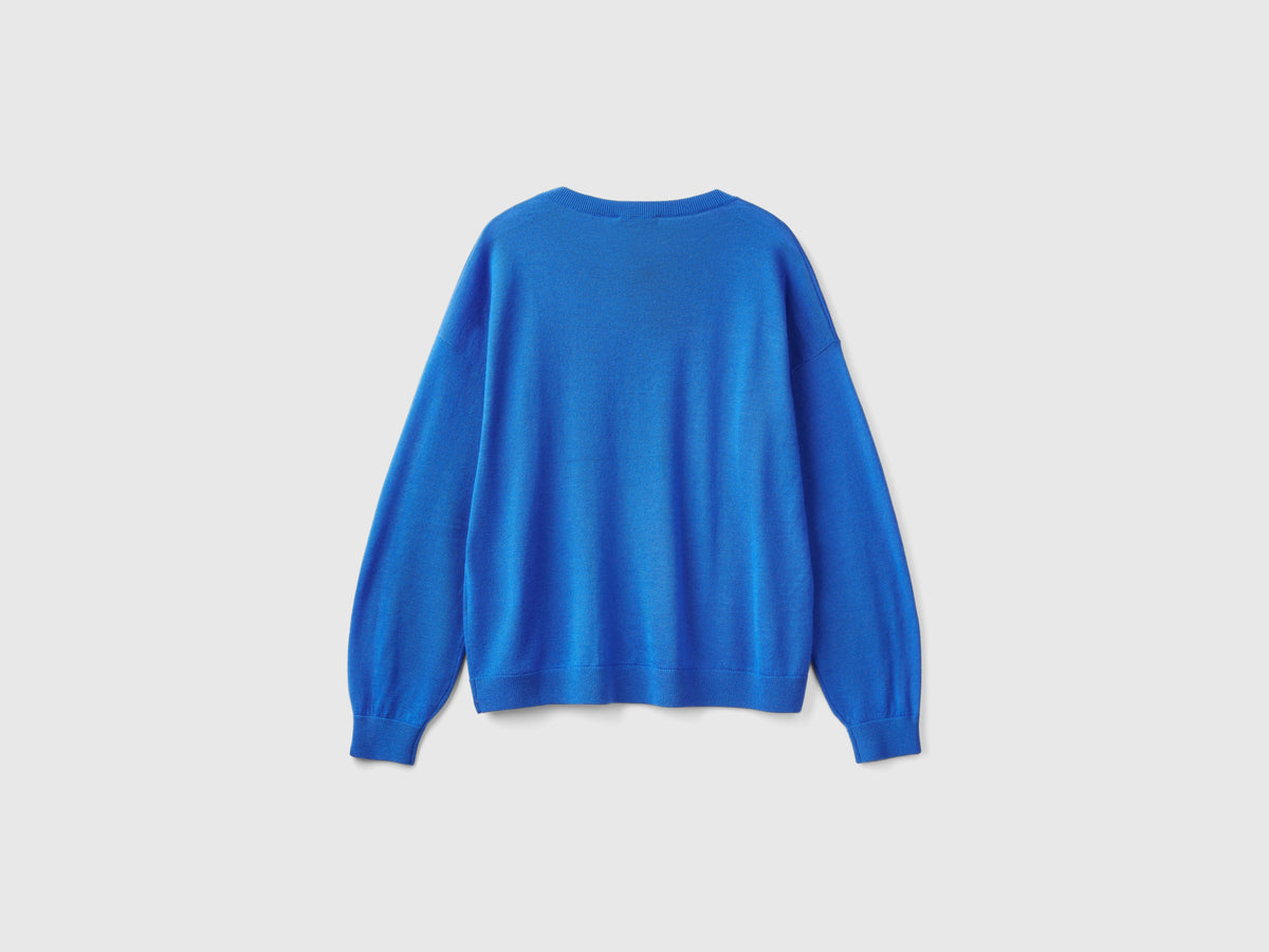 Maglia con scollo a barchetta in pura lana Merino
