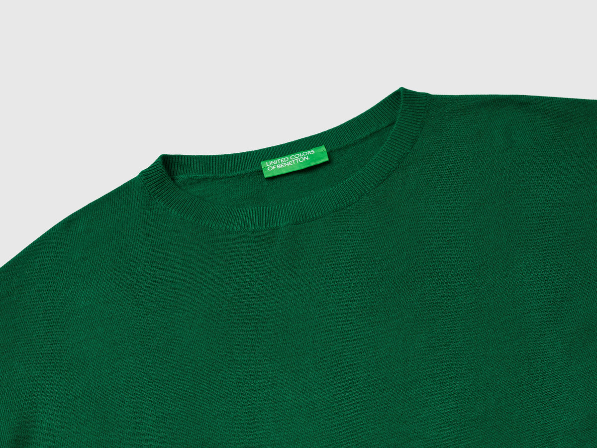 Boat-neck sweater in pure Merino wool