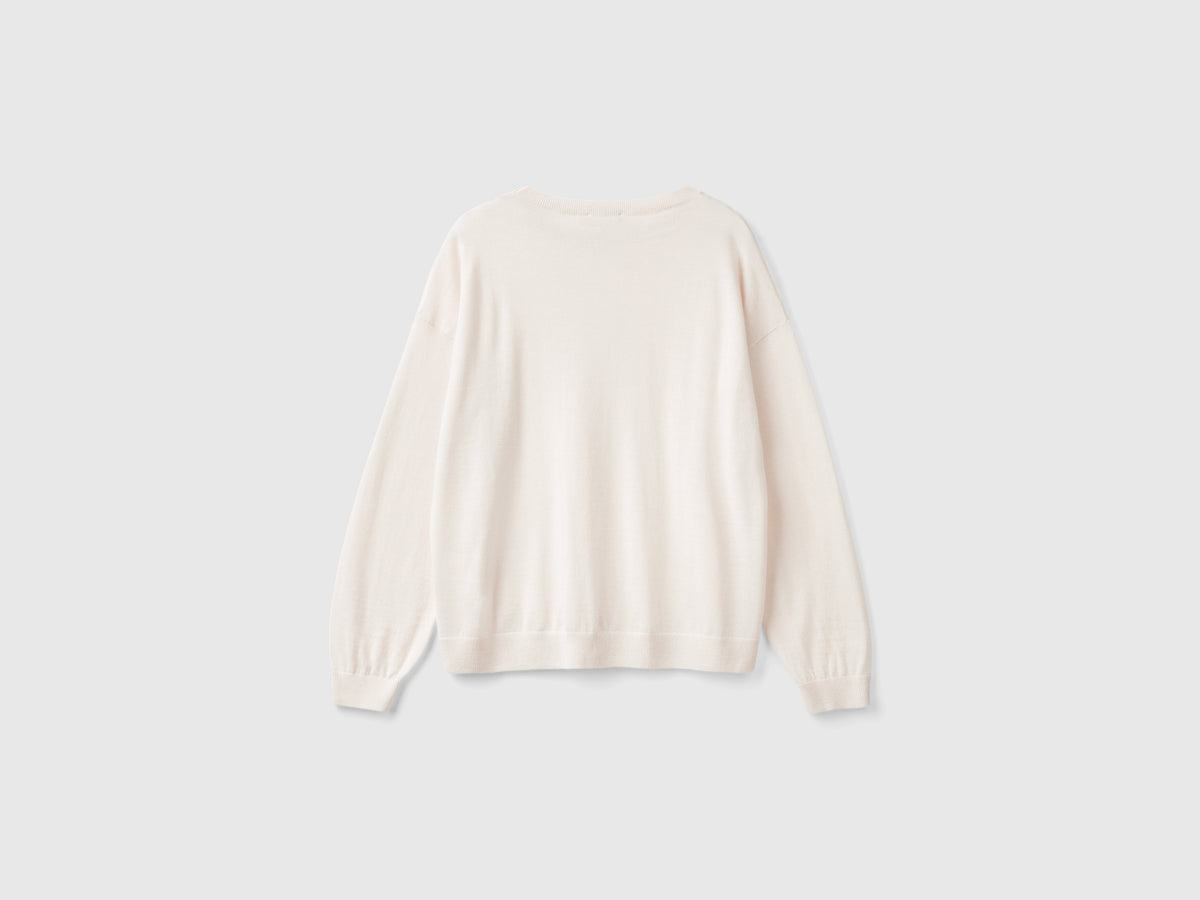 Maglia con scollo a barchetta in pura lana Merino