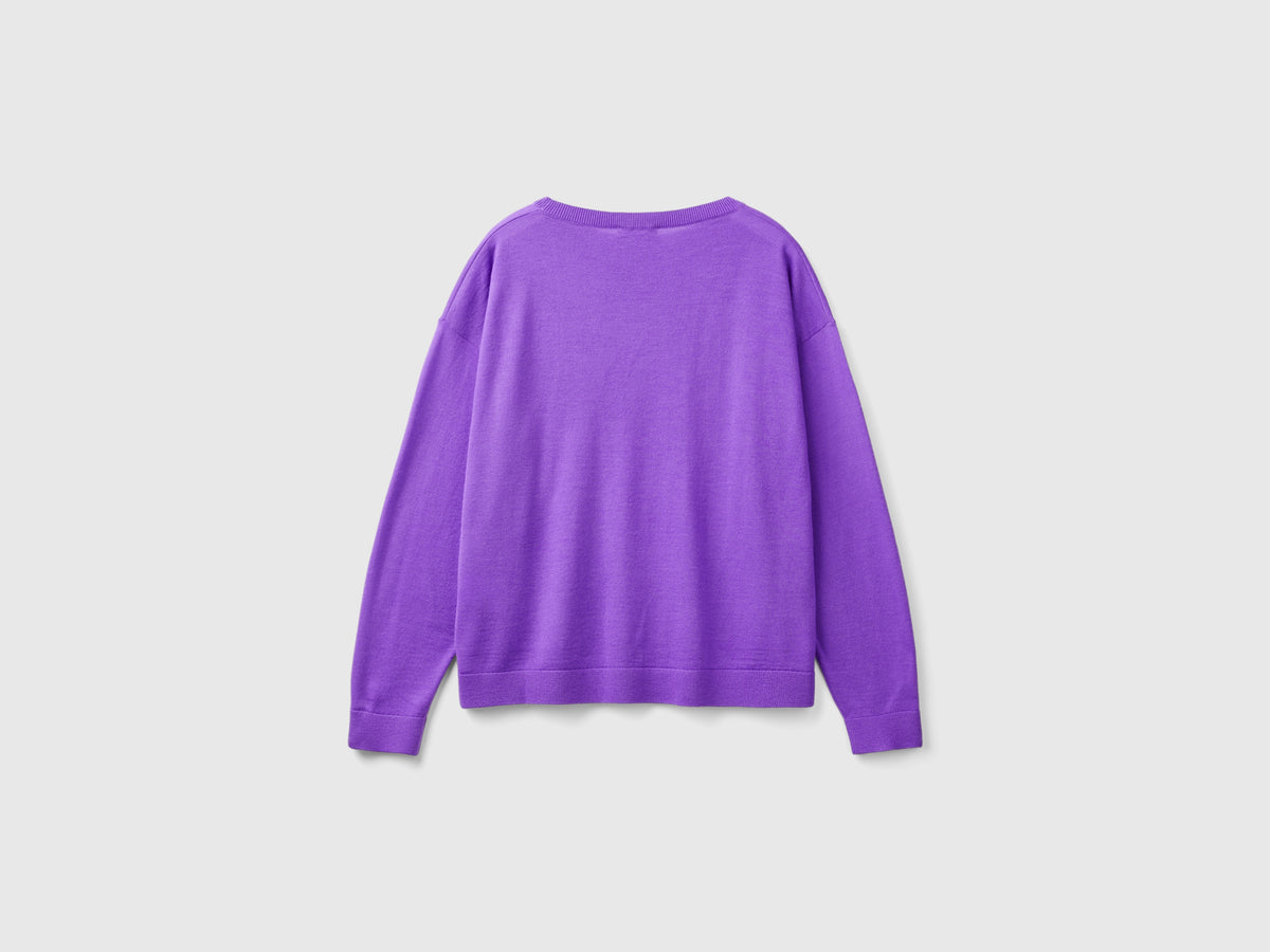 Maglia con scollo a barchetta in pura lana Merino