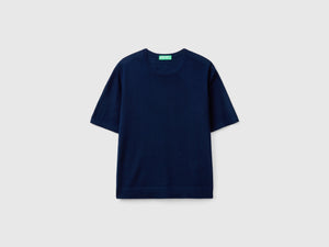Maglia manica corta in pura lana Merino